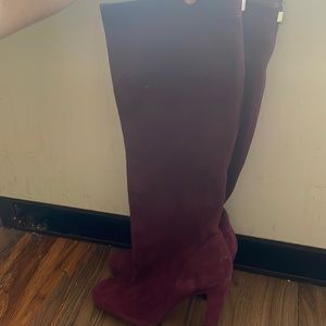 Wine Calf Length Stuart Weitzman Heel Boots size 7
